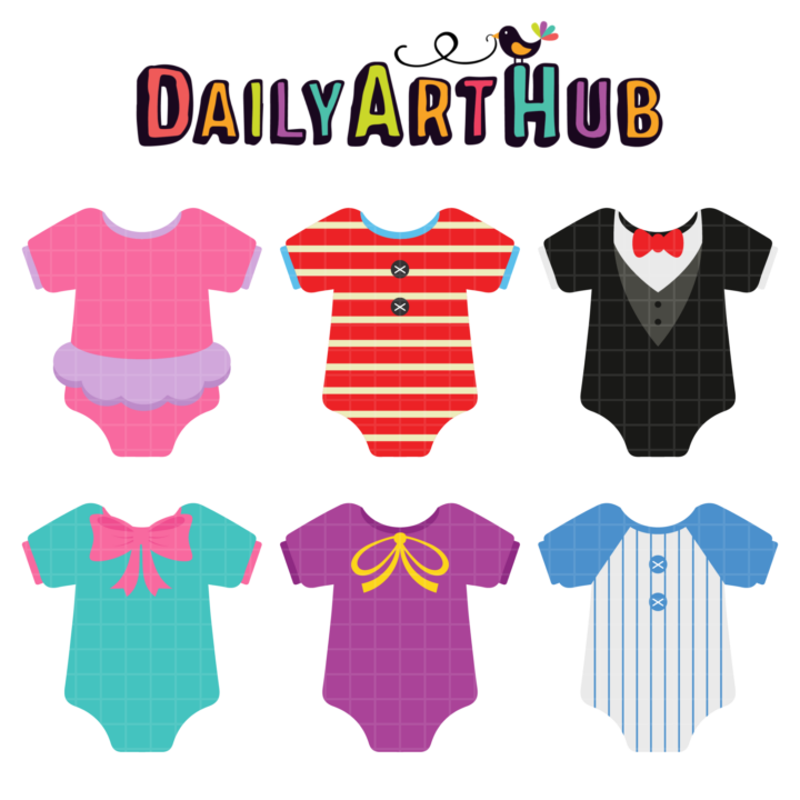 Baby Onesie Collection Clip Art Set