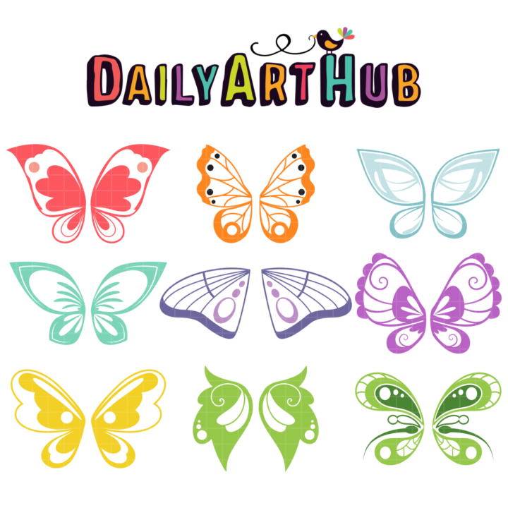 Butterfly Wings Clip Art Set