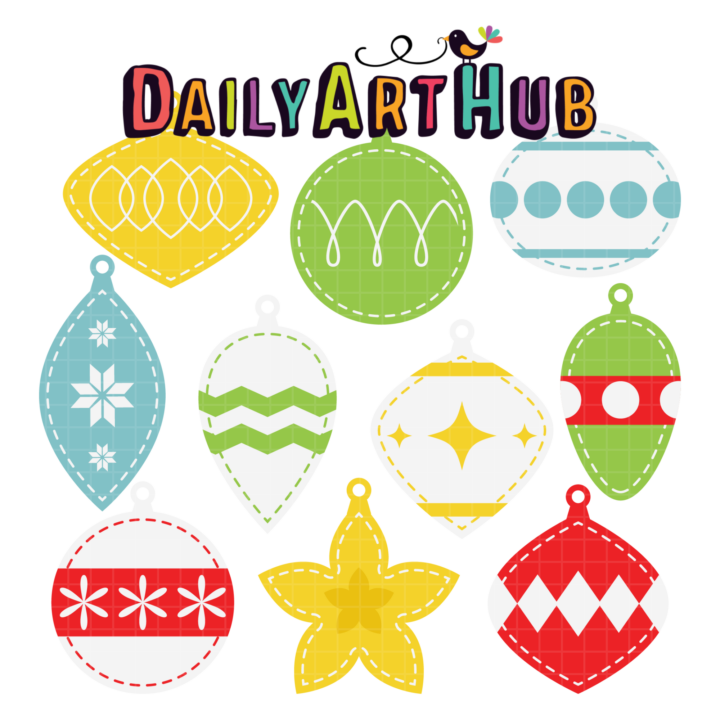 Handmade Christmas Ornaments Clip Art Set