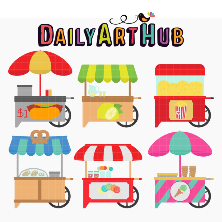 Food Carts Clip Art Set
