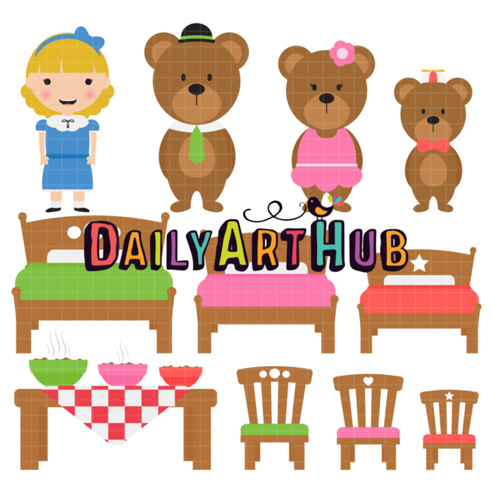 Goldilocks And The Three Bears Clip Art Set