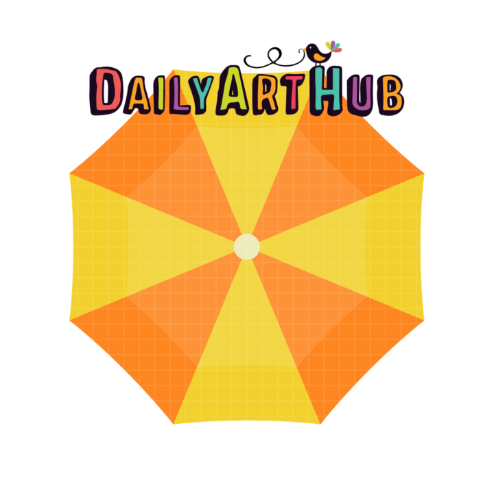 Orange Beach Umbrella Clip Art