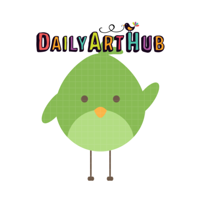 Cute Green Bird Clip Art