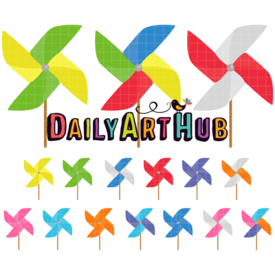 Pinwheels Clip Art Set