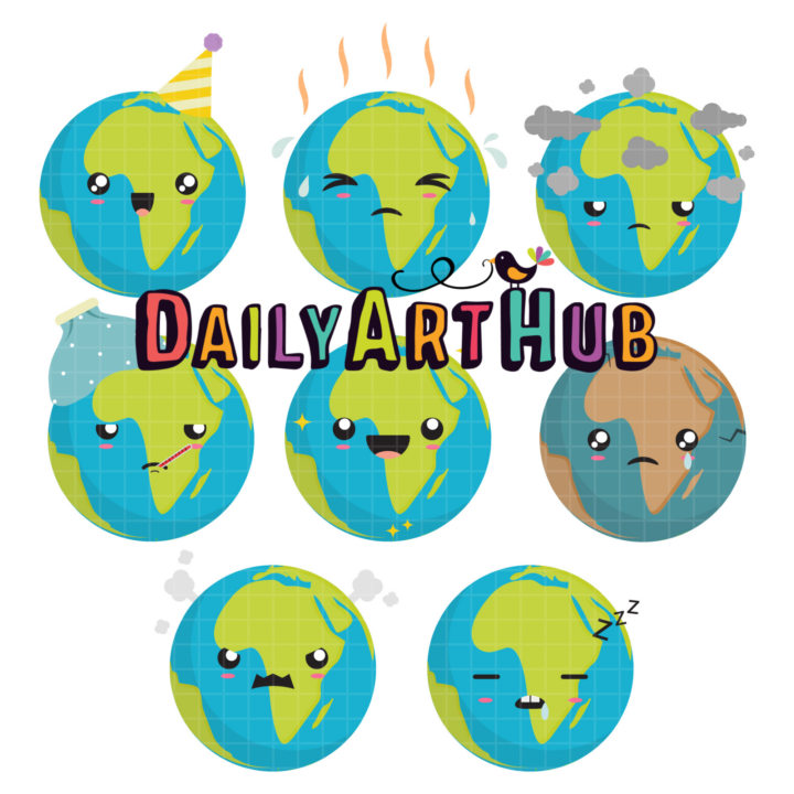 Planet Earth Clip Art Set