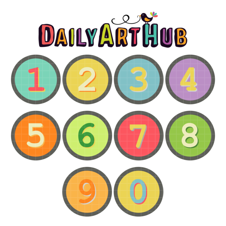 Vintage Style Numbers Clip Art Set